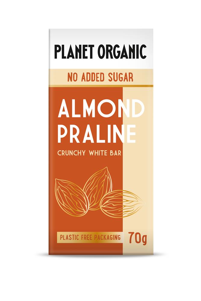 NAS White Almond Praline Chocolate 70g.