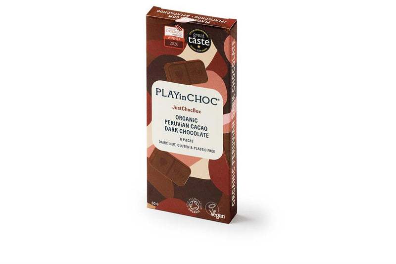 JustChoc Organic Peruvian Cacao Dark Chocolate 60g