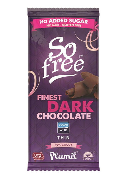 So Free No Added Sugar Finest Dark Thin Chocolate 80g