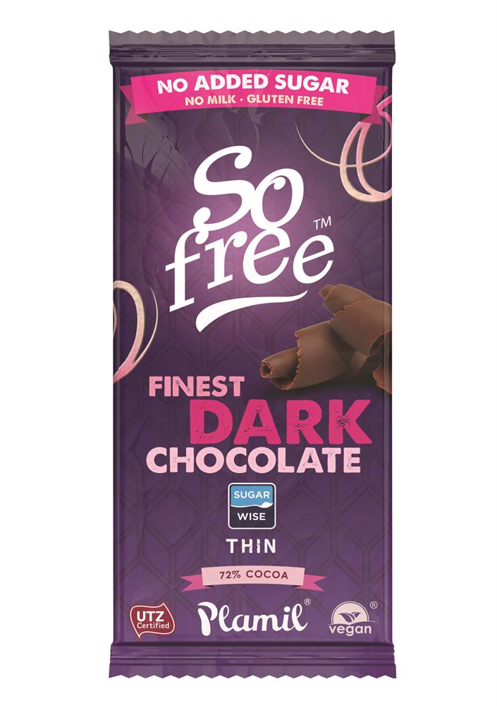 So Free No Added Sugar Finest Dark Thin Chocolate 80g