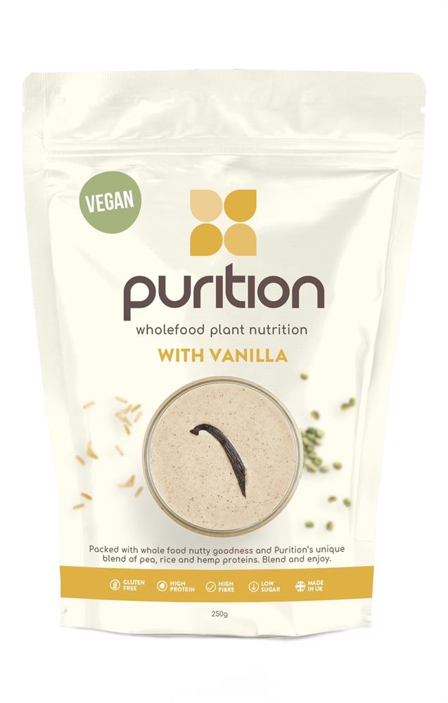 Purition Vegan Wholefood Nutrition with protein Vanilla 250g