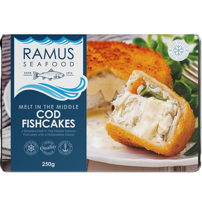 Ramus Seafood Frozen Melt in the Middle Cod Fishcakes 250g