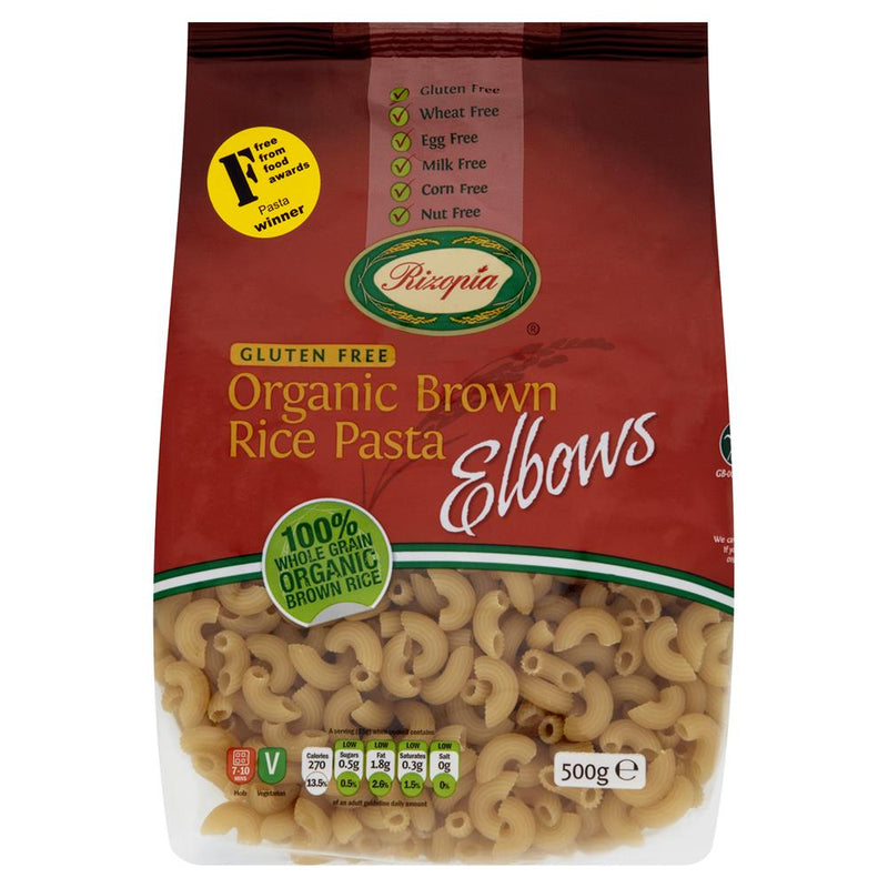 Organic Brown Rice Elbows 500g