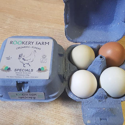 4 Mixed Special Org Free Range Eggs (Van & Pallet orders only)