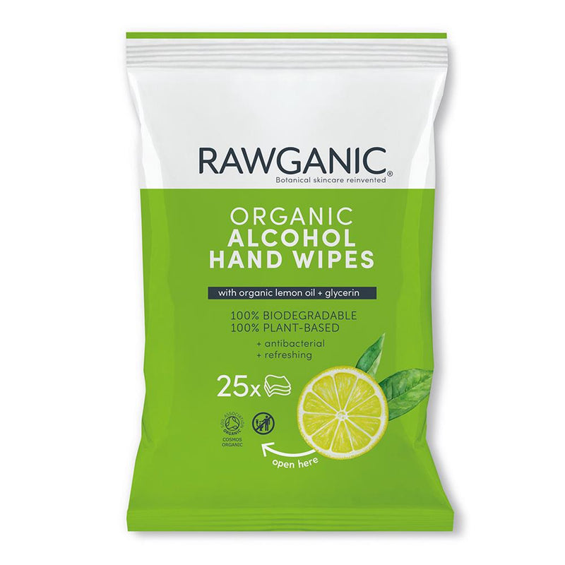 Organic Alcohol Hand Wipes 15x20cm Pack