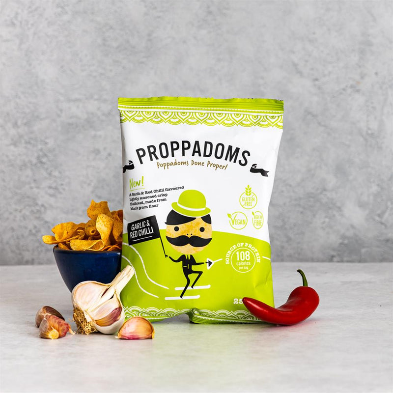 Garlic & Red Chilli Proppadoms 25g