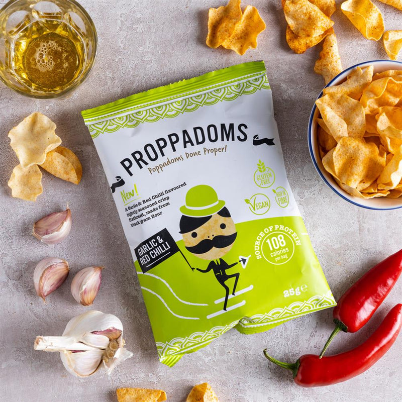 Garlic & Red Chilli Proppadoms 75g