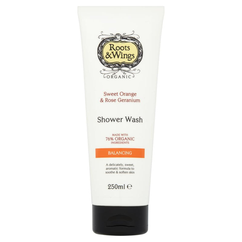 Organic Sweet Orange & Rose Geranium Shower Wash 250ml