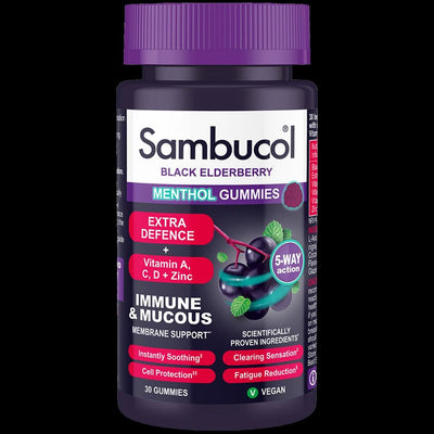 Sambucol Black Elderberry Extra Defence Menthol Gummies