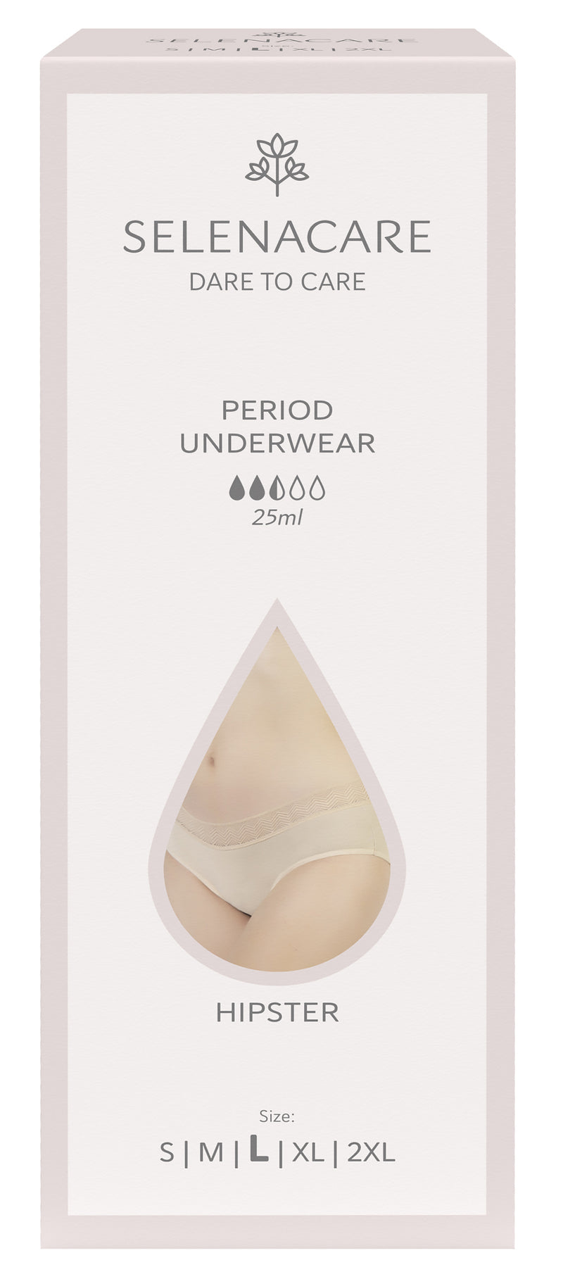 Menstrual undies HIPSTER Nude Size L