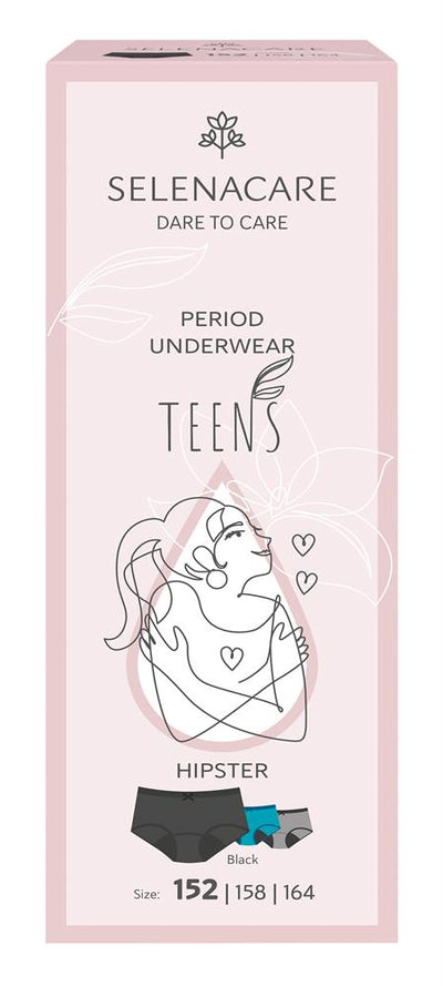 TEENS period panties Hipster Black Size 152