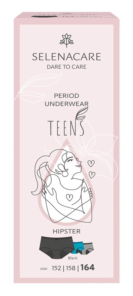 TEENS period panties Hipster Black Size 164