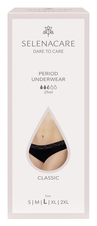 Menstrual undies CLASSIC Black Size L