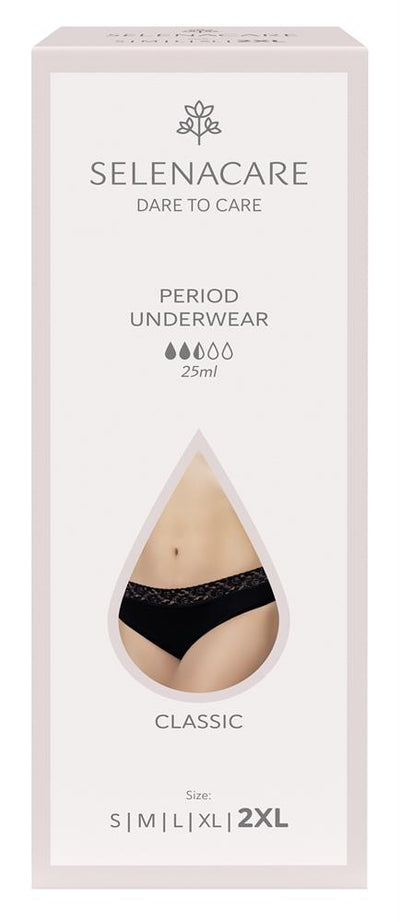 Menstrual undies CLASSIC Black Size 2XL