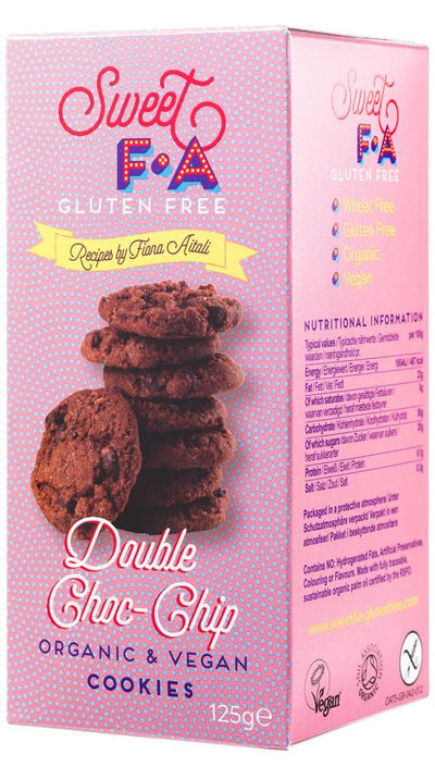 Organic Gluten-free and Vegan Double Chocolate Chip Cookies 125g
