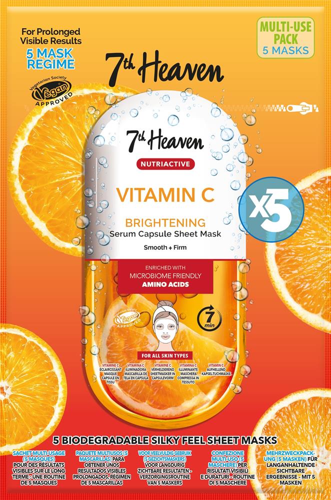 7th Heaven Nutriactive Vitamin C X 5 Face sheet masks