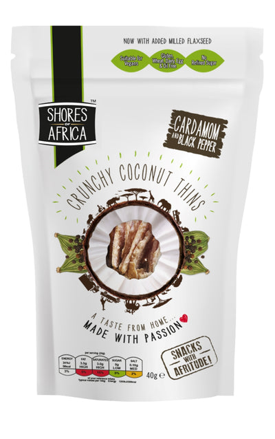 Coconut Thins Cardamom and Black Pepper 40g