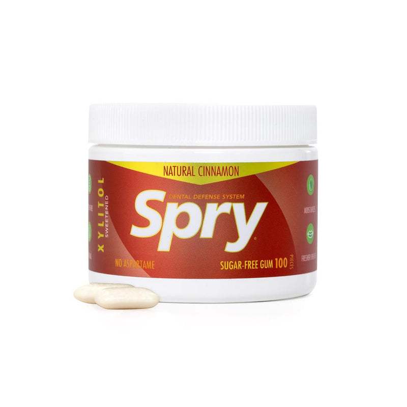 Spry Natural Cinnamon Xylitol Gum - 100 piece tub