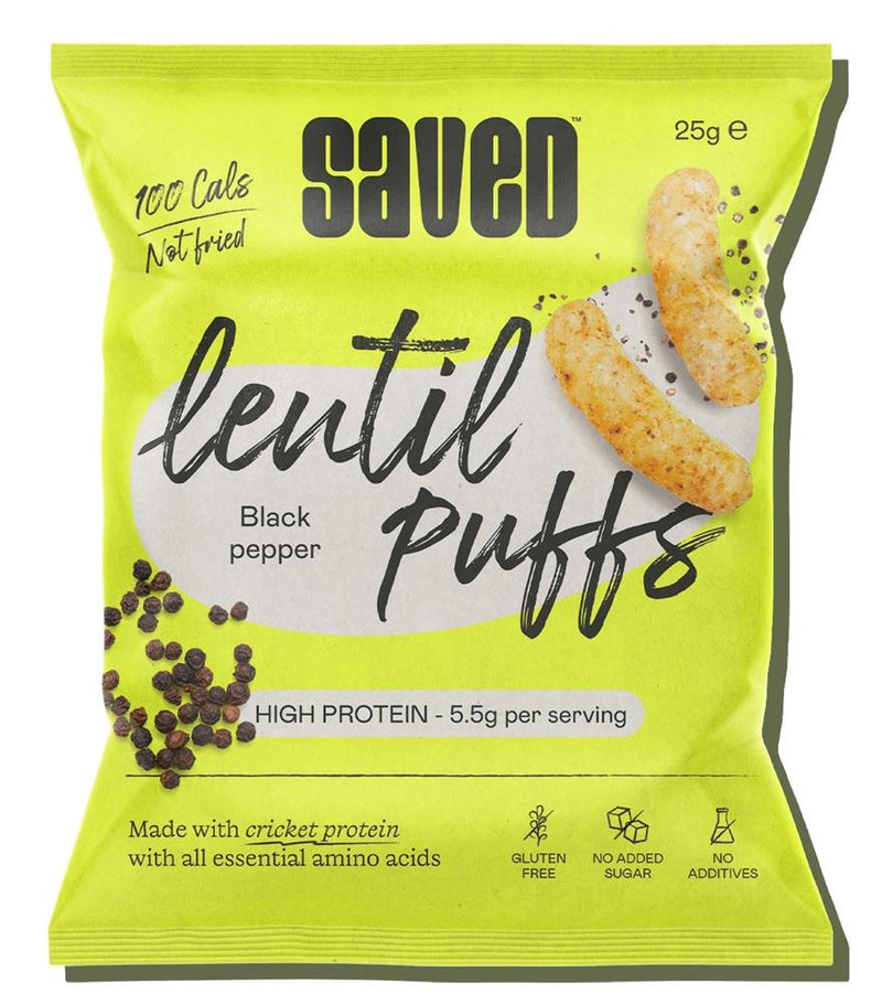 GF Black Pepper Lentil Puffs Made with Cricket Protein 25g