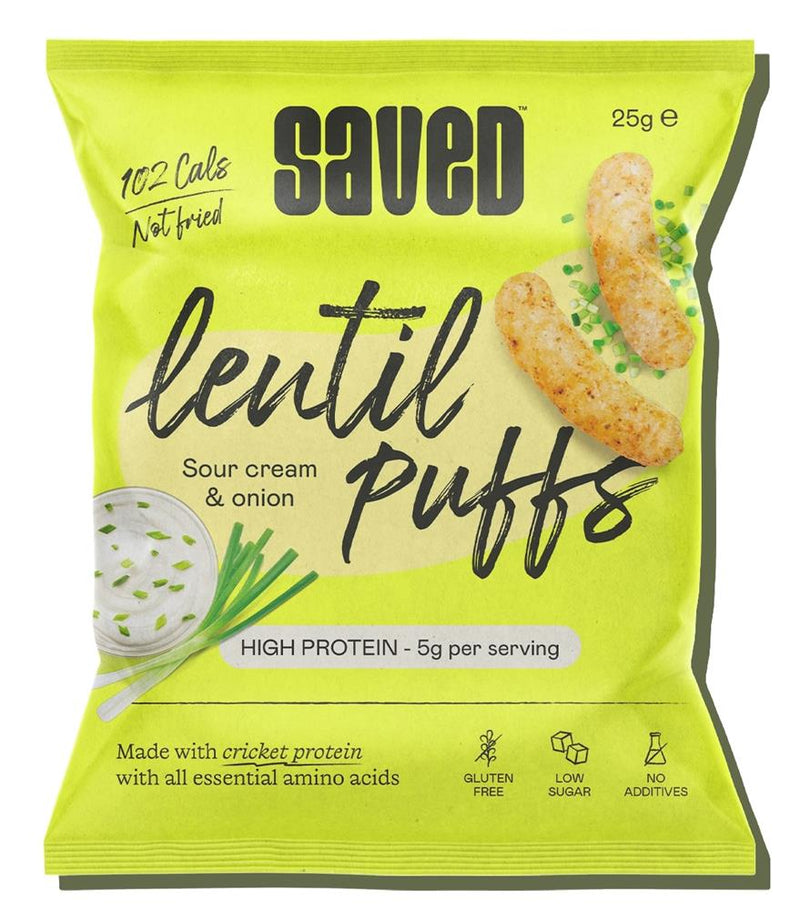 GF Sour Cream & Onion Lentil Puffs with Cricket Protein 25g