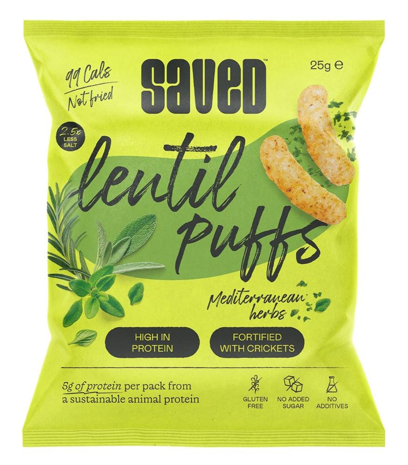 GF Herbs (low salt) Lentil Puffs Made with Cricket Protein 25g