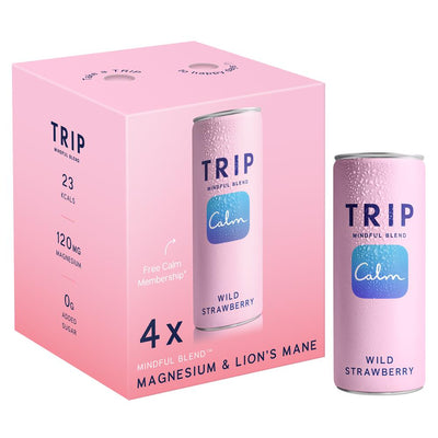 TRIP Wild Strawberry Mindful Blend Calm Drink Multipack 4 x 250ml