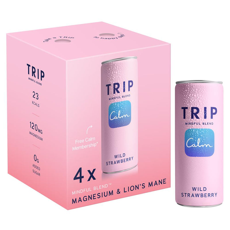 TRIP Wild Strawberry Mindful Blend Calm Drink Multipack 4 x 250ml