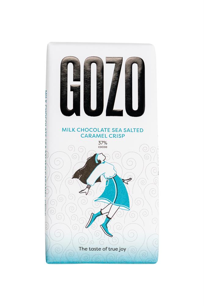 Gozo Milk Chocolate Sea Salted Caramel Crisp 37% Cocoa 130g