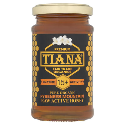 TIANA Fairtrade Organics Raw Active Pyrenees Mountain Honey 15+ 250g