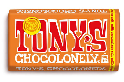 Tonys Chocolonely Milk Choc Caramel Sea Salt Bar 90g