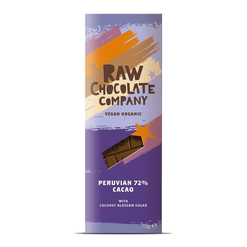 Peruvian 72% Raw Chocolate Bar 70g