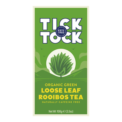 Tick Tock Organic Rooibos Green Tea Loose Leaf Tea 100g