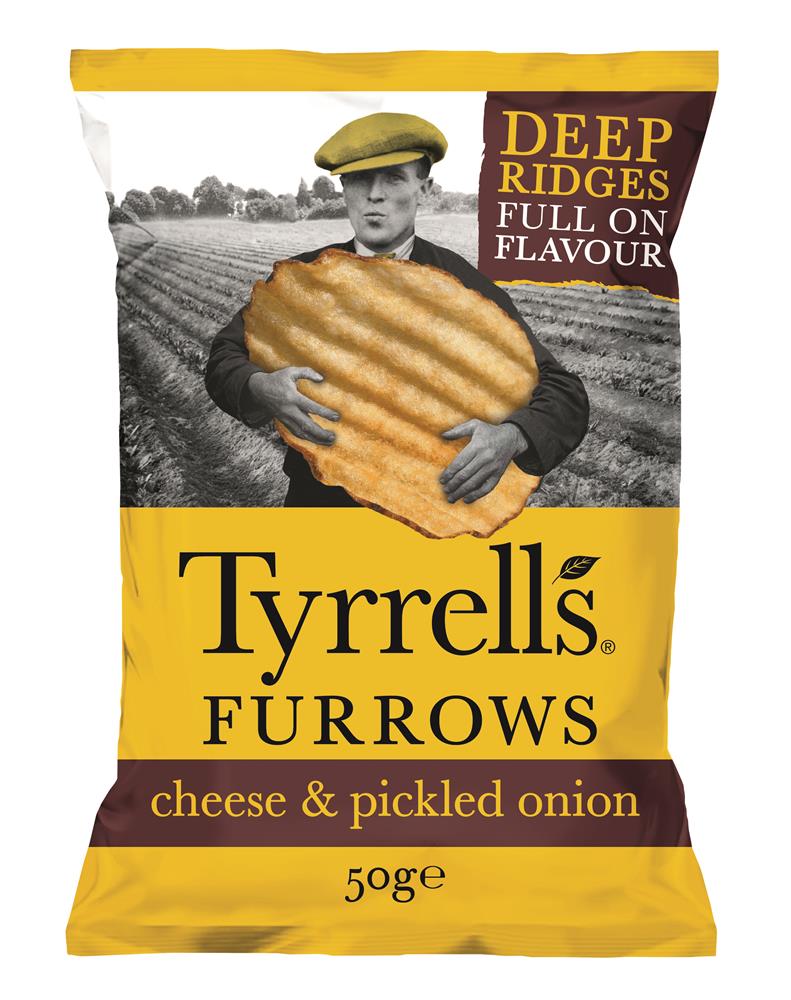 Furrows Mature Cheddar & Onion Crisps 150g