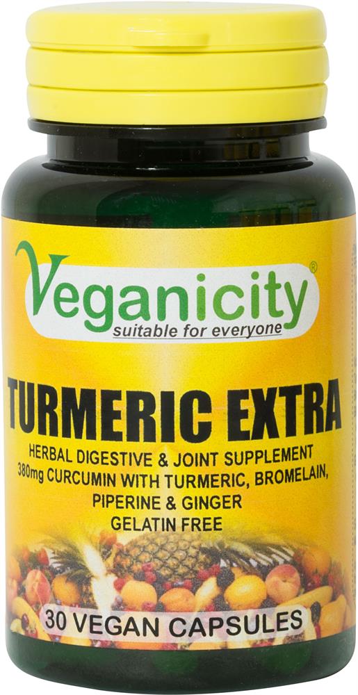 Turmeric Extra 30 Vcaps high Curcumin Bromelain Black Pepper.