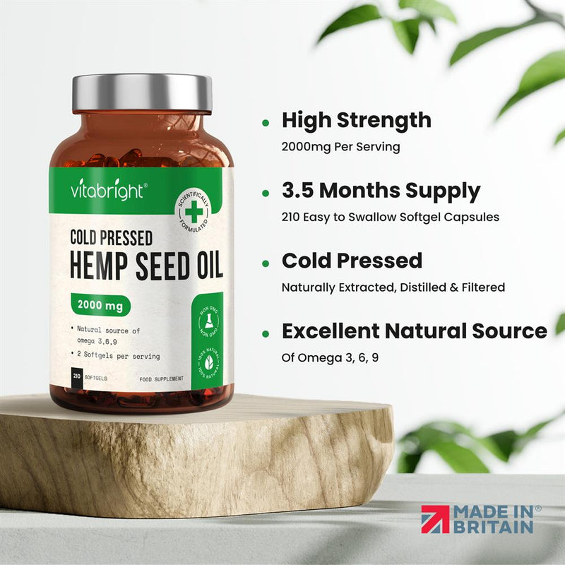 Hemp Seed Oil - 2000mg - 105 day supply