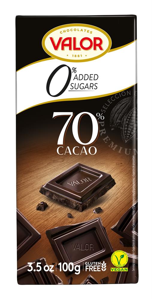 Sugar Free 70% Dark Chocolate (Vegan & Gluten Free) 100g