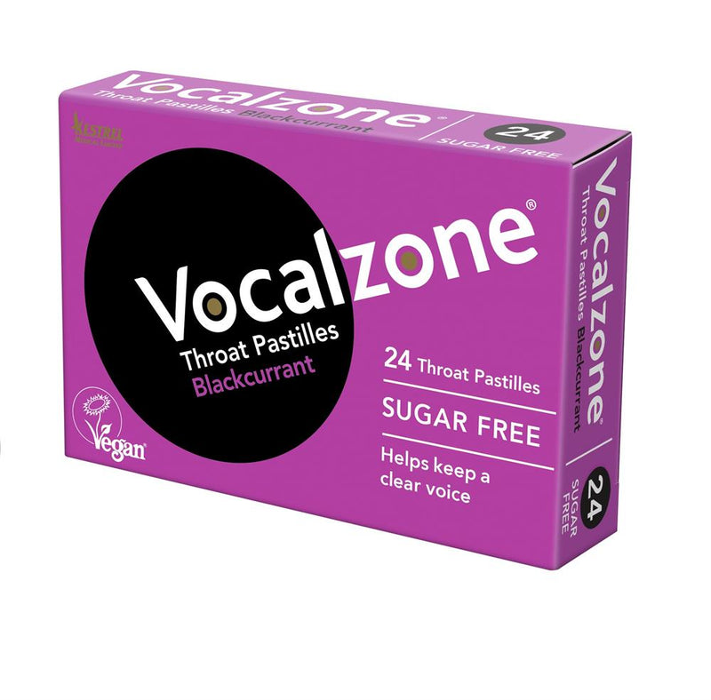 Vocalzone Blackcurrant Sugar Free Throat Pastilles (24 Pastilles)