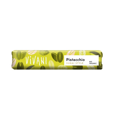 Vivani Organic Mini Milk Chocolate Pistacchio Dubai Style Bar0g