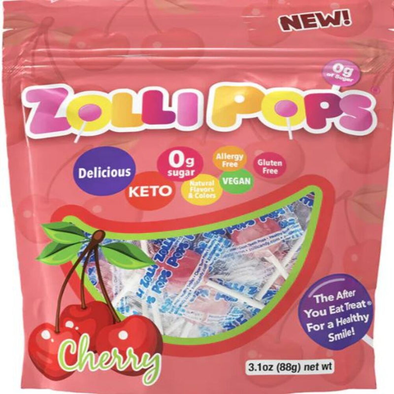 Cherry Sugar Free Lollipop Pouch 88g