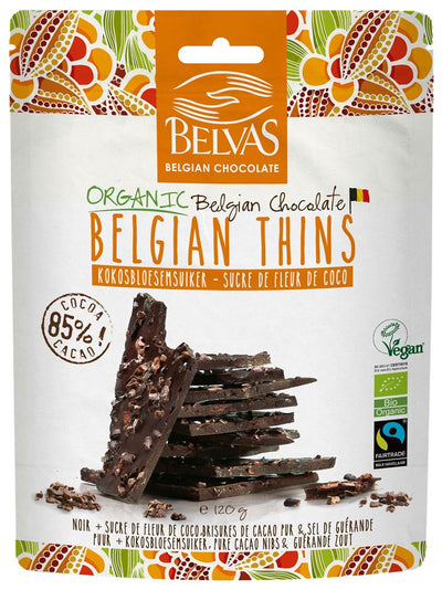 Belgian Thins Dark 85% Coco 120g