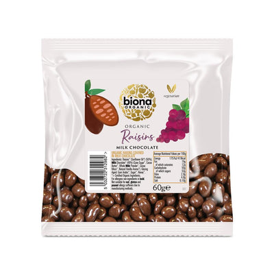 Organic Milk Chocolate covered Raisins 60g