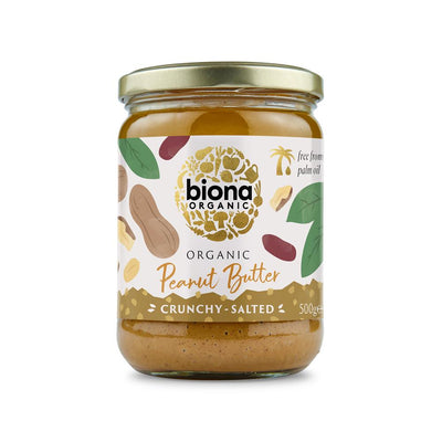 Biona Peanut Butter Organic Crunchy with Sea Salt 500g
