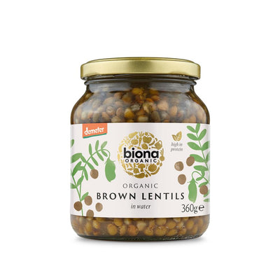 Organic Brown Lentils Demeter -
 in Glass Jars 360g
