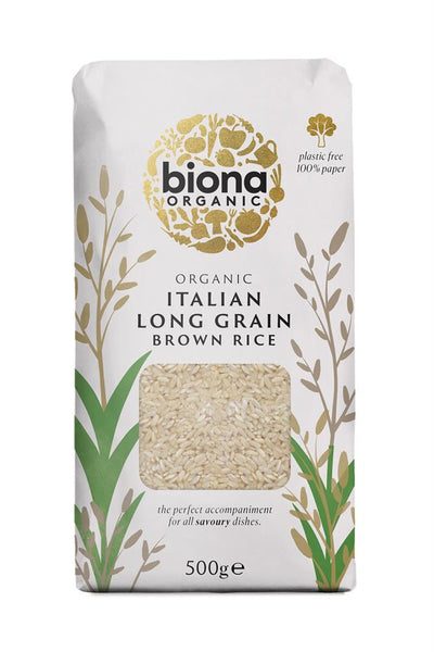 Biona Organic Italian Rice - Brown - Long Grain 500g