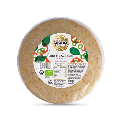 Biona Organic Mini Pizza Bases - Wheat - 4 bases per pack 300g