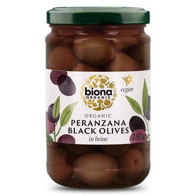 Biona Peranzana Black Olives in Brine Organic 280g
