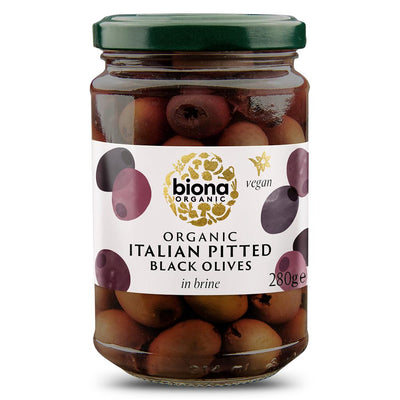 Biona Pitted Black Olives in Brine Organic 280g