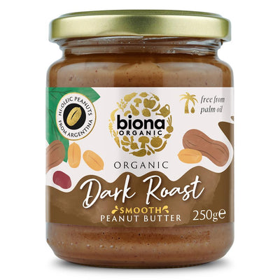 Biona Hi Oleic Dark Roast Peanut Butter Organic Smooth 250g