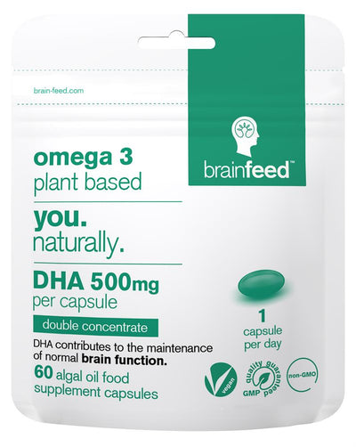 Omega3 Plant-based DHA 500mg 1-a-day | EU Certified Brain Health