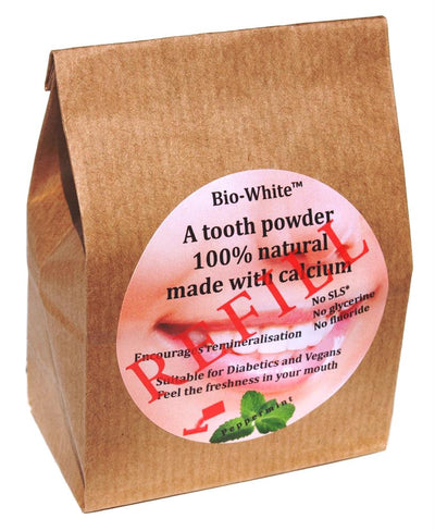 Tooth Powder Peppermint refill in a paper bag 35g